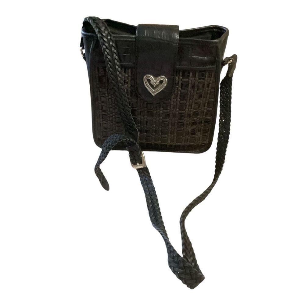 Brighton Croc Woven Weave Cecilia Shoulder Handbag